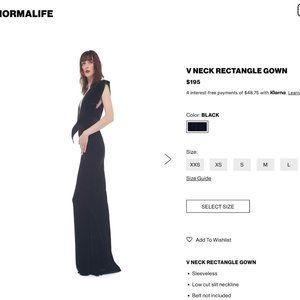 Norma Kamali V-Neck Rectangle Gown NEW WITH TAGS